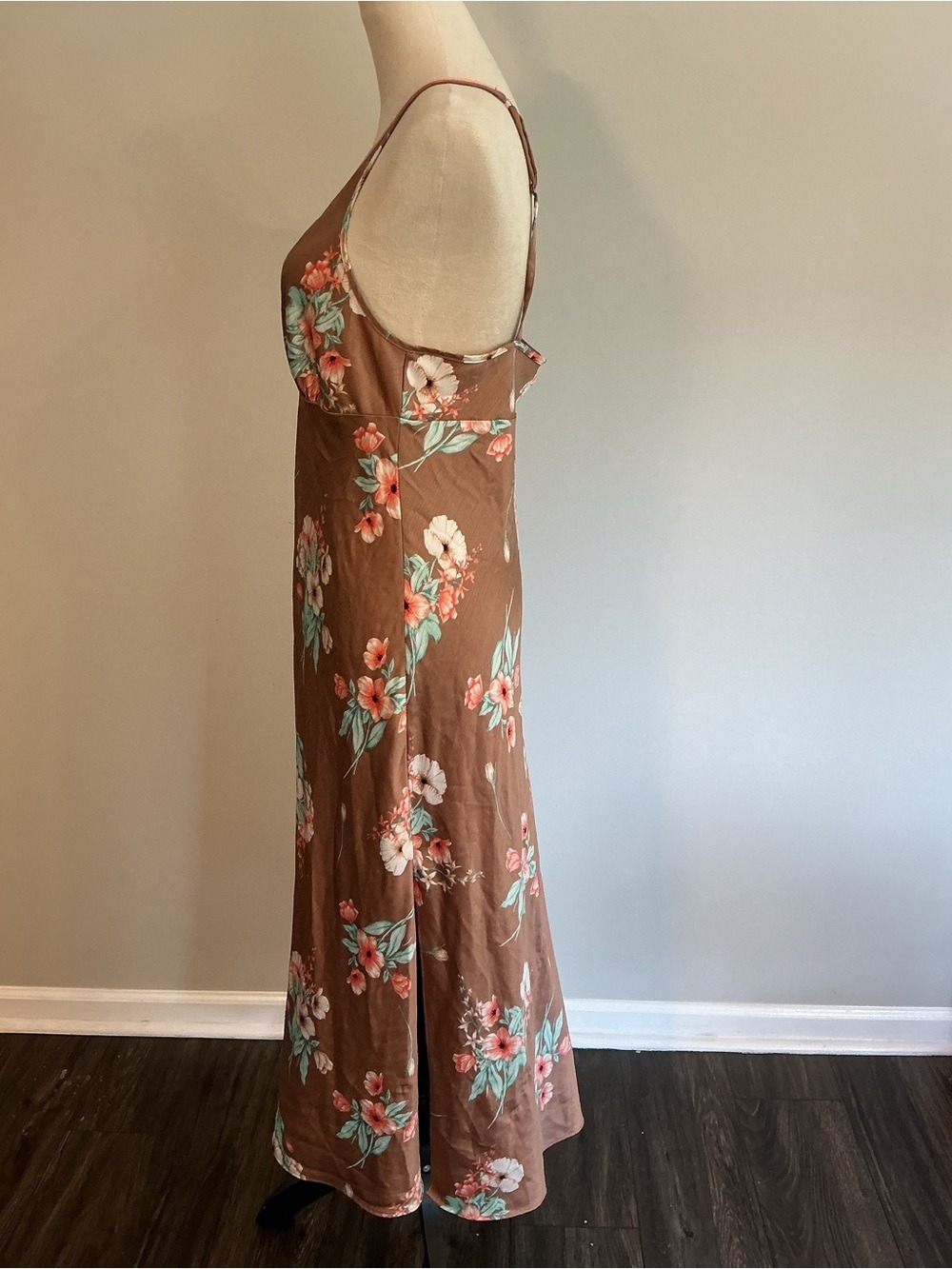 Jones New York Brown Floral Print Nightgown - Picture 4 of 9
